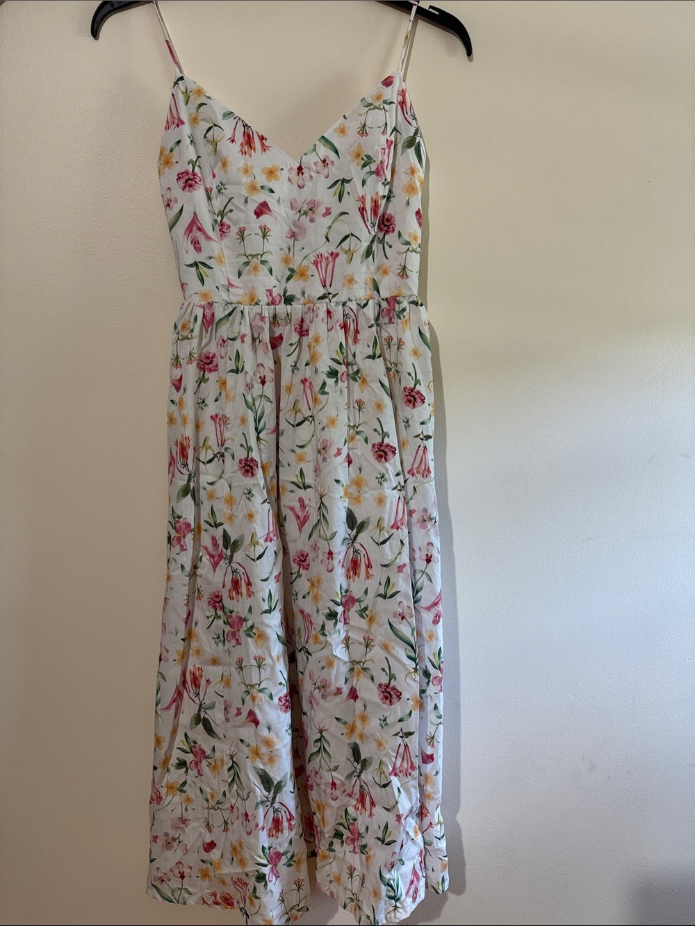 H&M White Spaghetti-Strap Floral Sundress